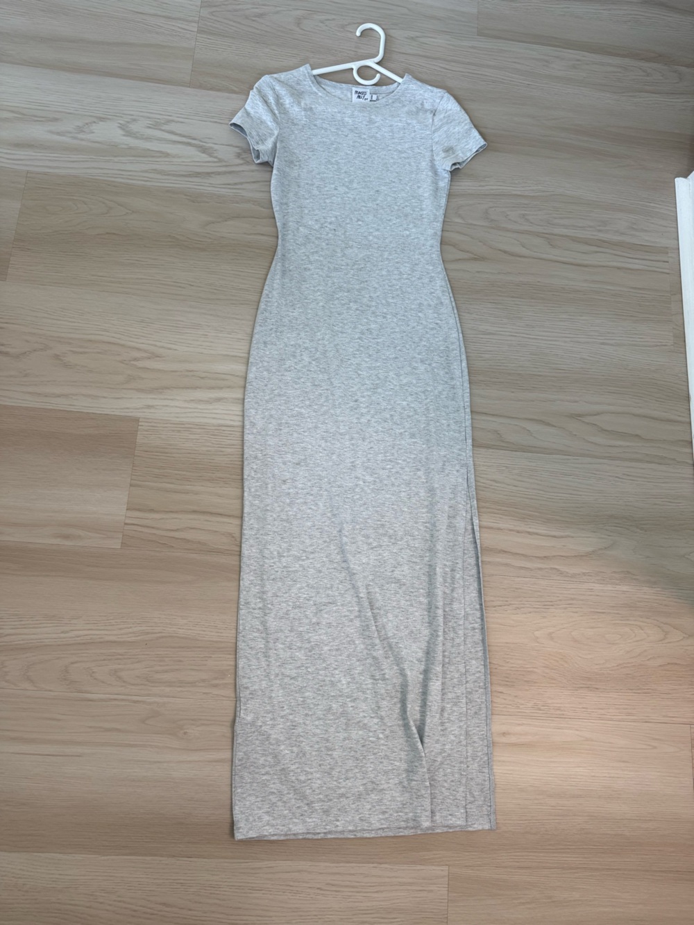 Princess Polly Light Heather Gray Short Sleeve Maxi Dress